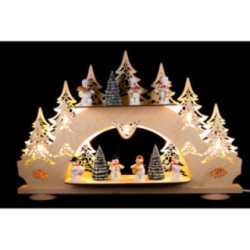 Collector Candle Arch wit two Levels - Zenker Snowmen - 68x43 cm / 26.8x16.9 inch