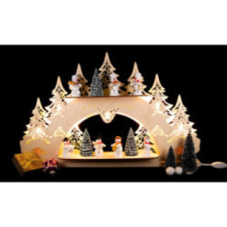 Collector Candle Arch wit two Levels - Zenker Snowmen - 68x43 cm / 26.8x16.9 inch