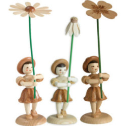 Blooming Companions - 3 Enchanting Blank Flower Children