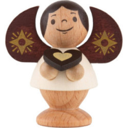 Star Angel with Heart - Natural - 4,5 cm / 1.8 inch