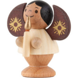 Star Angel with Candle - Natural - 4,5 cm / 1.8 inch