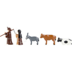 Peasants, Set of Five, Colored - 7 cm / 2.8 inch