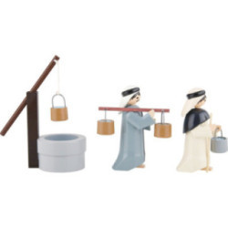 Water Carriers with Well, Set of Three, Colored - 7 cm / 2.8 inch