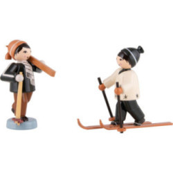 Winterkinder Skifahrer 2-teilig braun - 7 cm