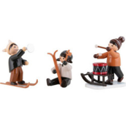 Winter Children Fans - 3 pcs. - brown - 7 cm / 2.8 inch