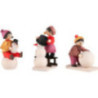 Winter Children Snowman Builders - 3 pcs. - stained - 7 cm / 2.8 inch