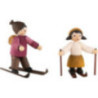 Winterkinder Skianfängerpaar gebeizt - 7 cm