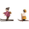 Winter Children Ski Beginner Couple - stained - 7 cm / 2.8 inch