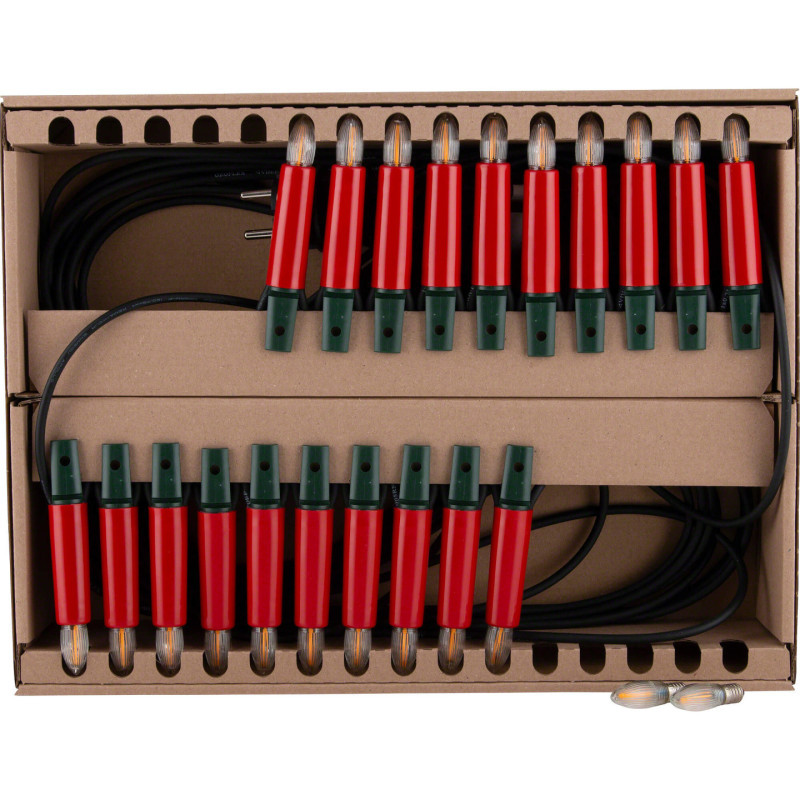 NARVA Outdoor Light String with 20 Bulbs - Red - LED
