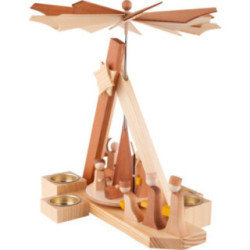 1-Tier Pyramid - Nativity Story - natural - 30 cm / 11.8 inch