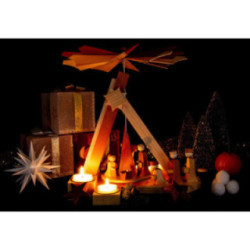 1-stöckige Pyramide Weihnachtsgeschichte - natur - 30 cm