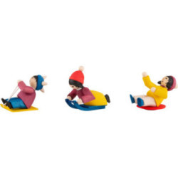 Winterkinder Rutscher 3-teilig gebeizt - 7 cm