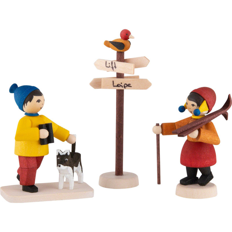 Winter Children Hikers - 3 pcs. - stained - 7 cm / 2.8 inch