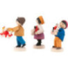 Ore Mountain Children - 3 pcs. - stained - 7 cm / 2.8 inch