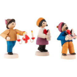 Erzgebirgskinder 3-teilig gebeizt - 7 cm
