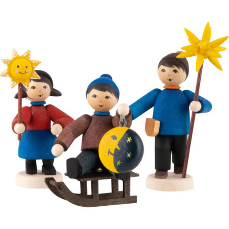 Sternenkinder 3-teilig gebeizt - 7 cm