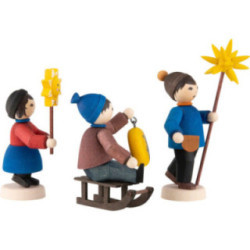 Sternenkinder 3-teilig gebeizt - 7 cm