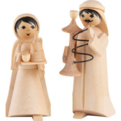 Hookah Couple, Set of Two, Natural - 7 cm / 2.8 inch