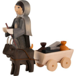Goat Shepherdess, Set of Three, Natural - 22 cm / 8.7 inch