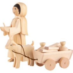 Goat Shepherdess, Set of Three, Natural - 22 cm / 8.7 inch