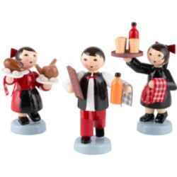 Winterkinder Kellnergruppe 3-teilig rot - 7 cm