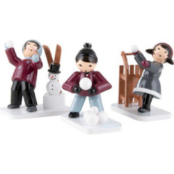 Winterkinder Schneeballkinder 3-teilig lila - 7 cm