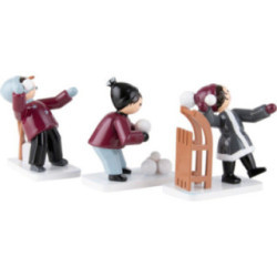 Winter Children Snowball Kids - 3 pcs. - purple - 7 cm / 2.8 inch