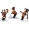 Winter Children Snowball Kids - 3 pcs. - brown - 7 cm / 2.8 inch