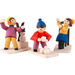 Winter Children Snowball Kids - 3 pcs. - stained - 7 cm / 2.8 inch