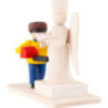 Winter Children Boy with Snow Sculpture - stained - 7 cm / 2.8 inch