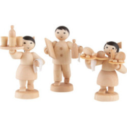 Winterkinder Kellnergruppe 3-teilig natur - 7 cm