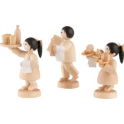 Winterkinder Kellnergruppe 3-teilig natur - 7 cm