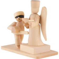 Winter Children Boy with Snow Sculpture - natural - 7 cm / 2.8 inch