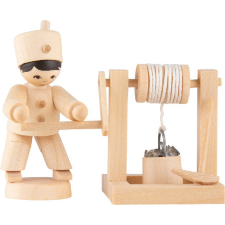 Miner with Reel, Natural - 7 cm / 2.8 inch