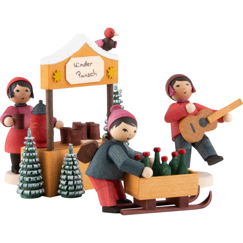 Winter Children Kid's Punch Seller - 4 pcs. - stained - 7 cm / 2.8 inch