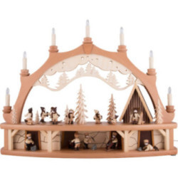 Candle Arch - Winter Children with Moving Figurines - 68x50 cm / 26.8x19.7 inch