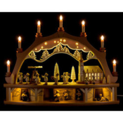 Candle Arch - Miners Parade with Moving Figurines - 68x50 cm / 26.8x19.7 inch