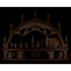 Candle Arch - Miners Parade with Moving Figurines - 68x50 cm / 26.8x19.7 inch