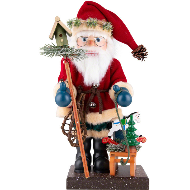 Nussknacker Weihnachtsmann mit Schlitten - 47 cm