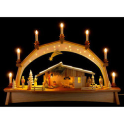 Candle Arch - Nativity with Moving Figurines - 76x52 cm / 29.9x20.5 inch