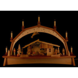Candle Arch - Nativity with Moving Figurines - 76x52 cm / 29.9x20.5 inch