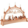 Candle Arch - Christmas Market with Moving Figurines - 76x52 cm / 29.9x20.5 inch