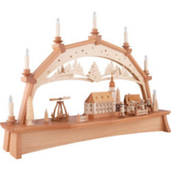 Candle Arch - Miners Parade with Moving Figurines - 76x52 cm / 29.9x20.5 inch
