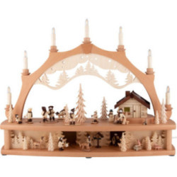 Candle Arch - Winter in the Ore Mountains with Moving Figurines - 68x50 cm / 26.8x19.7 inch