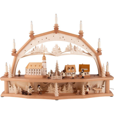 Candle Arch - On the Road in the Ore Mountains with Moving Figurines - 78x54 cm / 30.7x21.3 inch