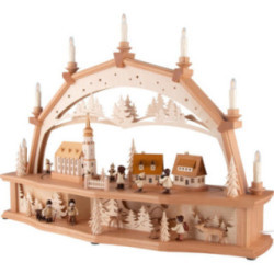 Candle Arch - On the Road in the Ore Mountains with Moving Figurines - 78x54 cm / 30.7x21.3 inch