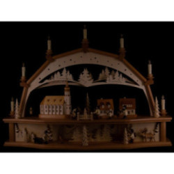 Candle Arch - On the Road in the Ore Mountains with Moving Figurines - 78x54 cm / 30.7x21.3 inch