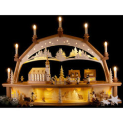 Candle Arch - On the Road in the Ore Mountains with Moving Figurines - 78x54 cm / 30.7x21.3 inch