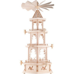 3-stöckige Pyramide unbestückt mit Waldmotiv - 105 cm