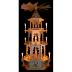 3-stöckige Pyramide unbestückt mit Waldmotiv - 105 cm